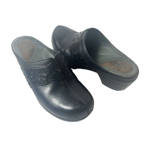 Dansko Black Leather Clog Women's EU 38 US 7.5-8 Comfort Mule Slip On Work Shoes - Picture 3 of 11